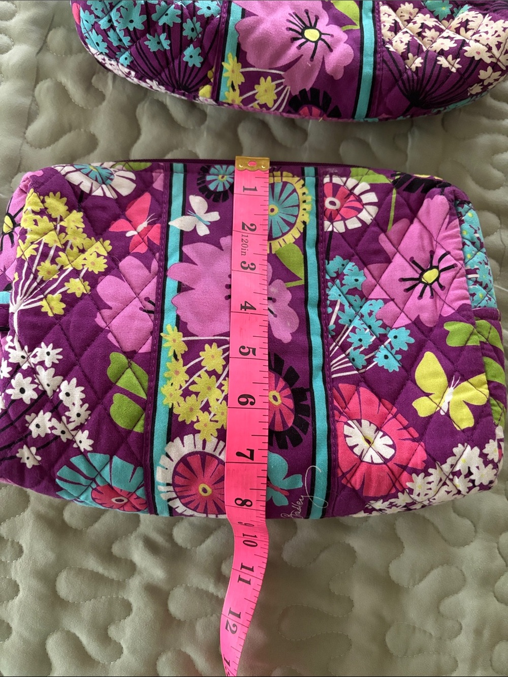 Vera Bradley Retired Flutterby Quilted Floral Lined Cosmetic Pouches Bags 2 - Picture 14 of 14